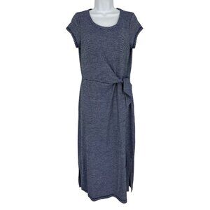 T by Talbots Tie Front Striped Maxi Dress Blue and White Size Petite S